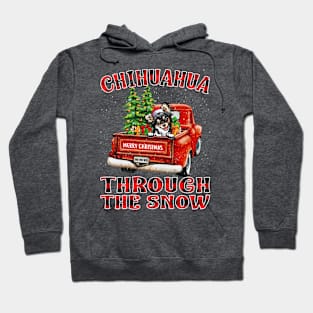 Christmas Chihuahua Through The Snow Dog Santa Truck Tree Hoodie